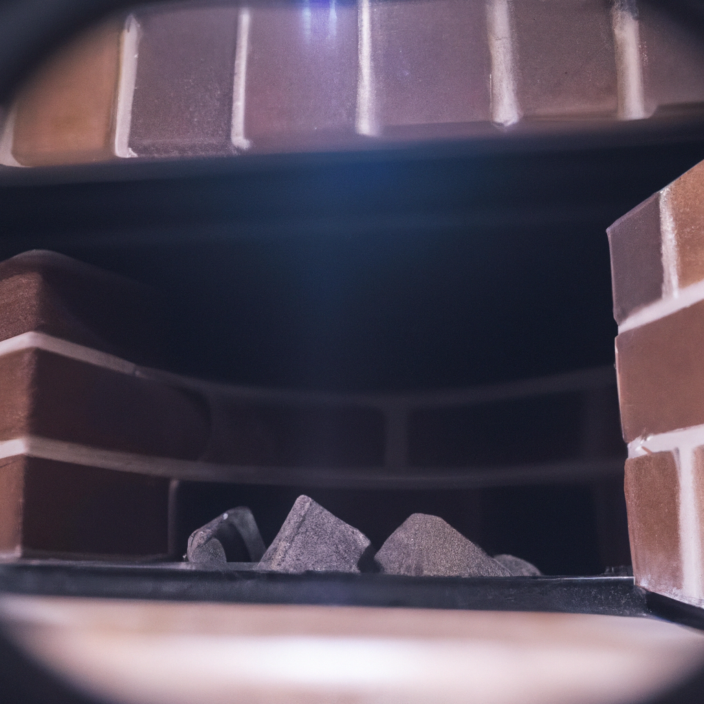 High-resolution camera inspection of chimney flue inside a home with warm ambient light